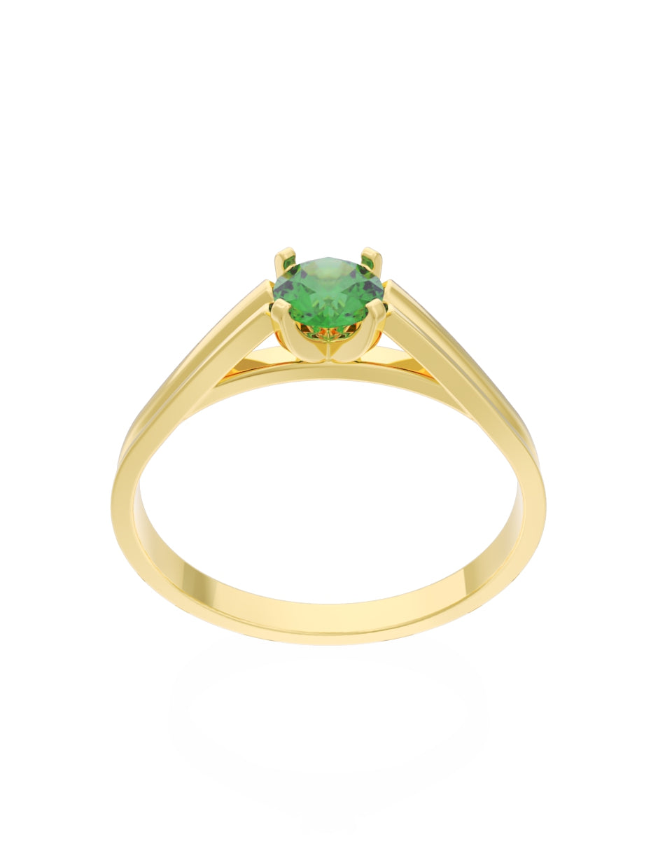 Anillo de Compromiso Eternidad de Oro 14k Zirconia Verde ZV8576-1