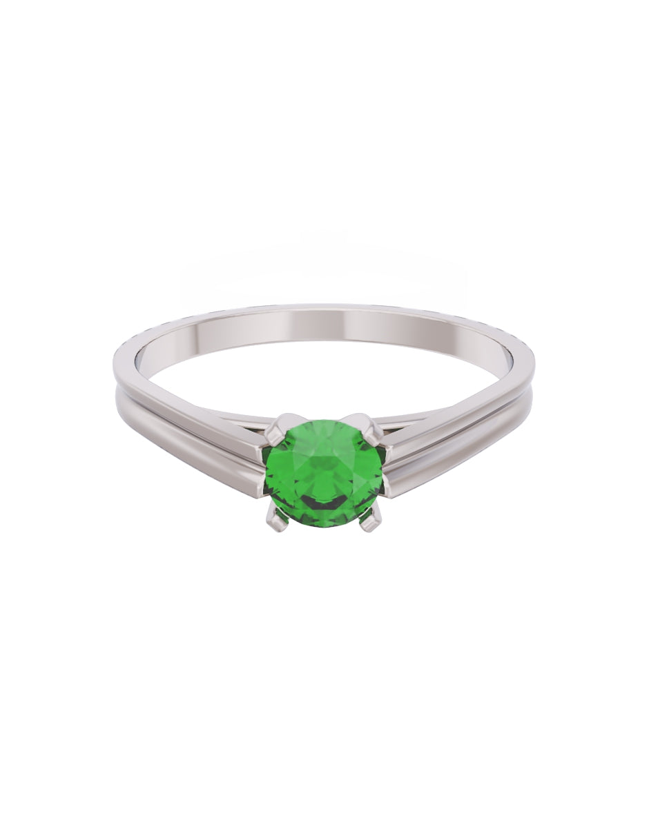 Anillo de Compromiso Eternidad de Oro 14k Zirconia Verde ZV8576-3