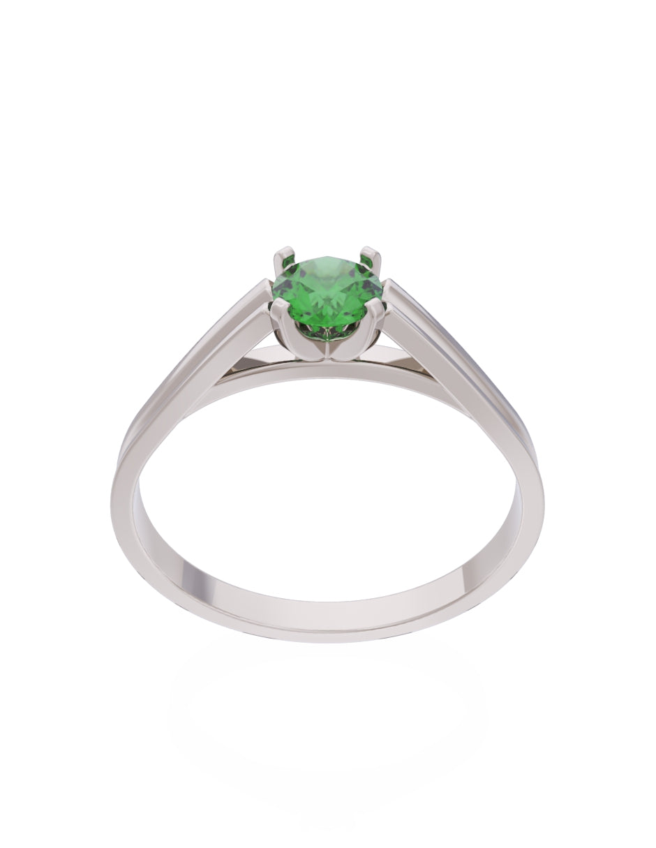 Anillo de Compromiso Eternidad de Oro 14k Zirconia Verde ZV8576-4
