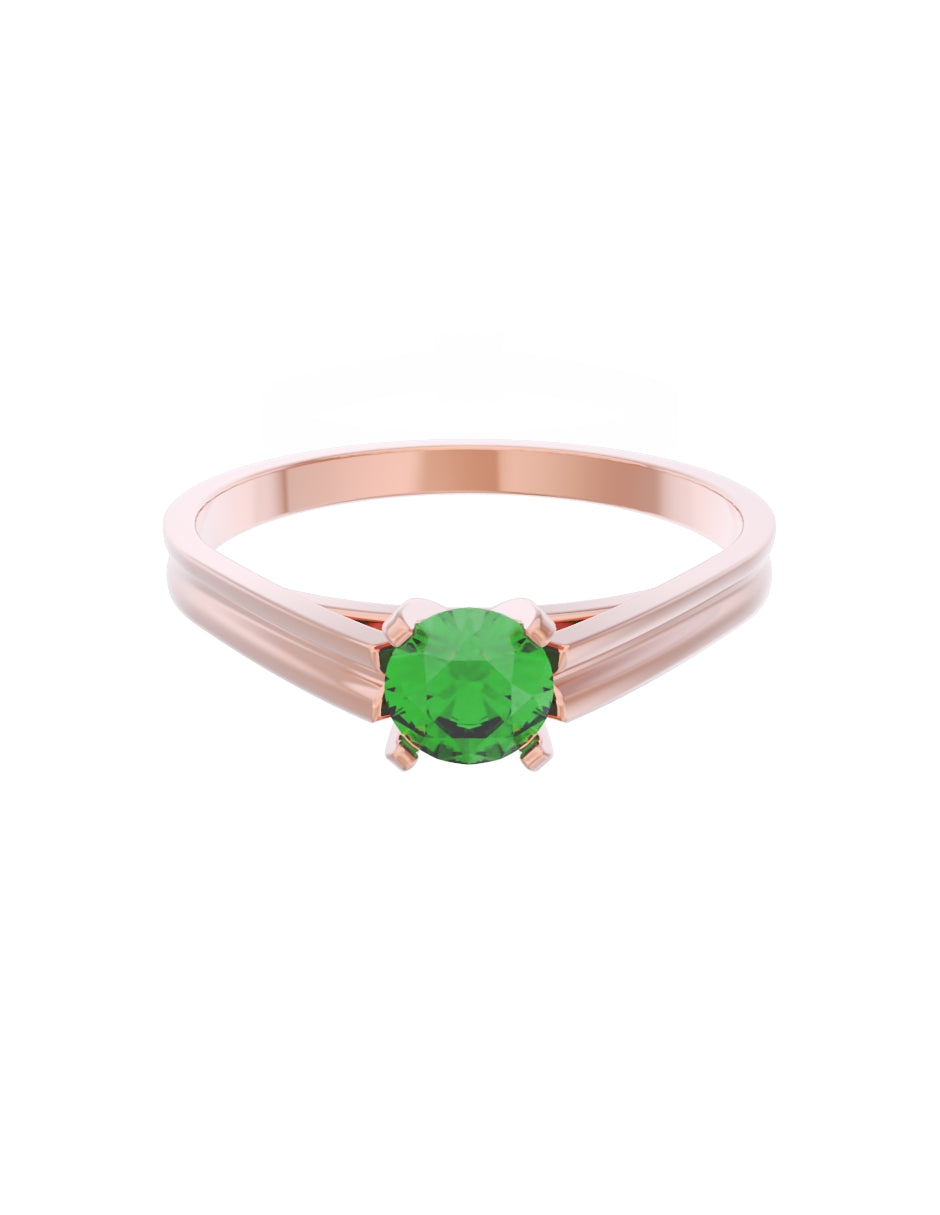 Anillo de Compromiso Eternidad de Oro 14k Zirconia Verde ZV8576-6