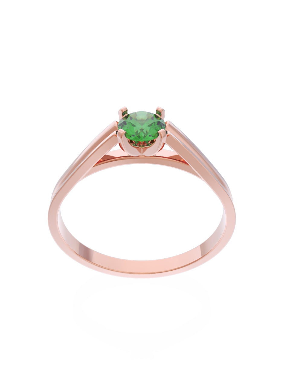 Anillo de Compromiso Eternidad de Oro 14k Zirconia Verde ZV8576-7