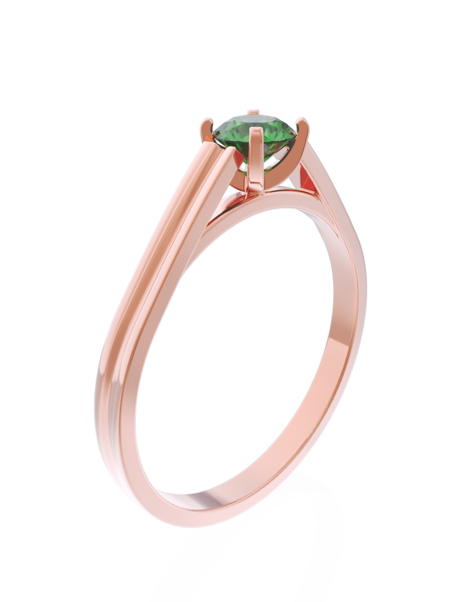 Anillo de Compromiso Eternidad de Oro 14k Zirconia Verde ZV8576-8