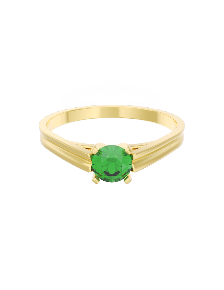 Anillo de Compromiso Eternidad de Oro 14k Zirconia Verde ZV8576