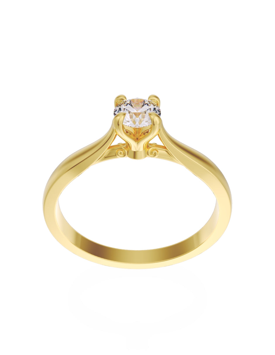 Anillo de Compromiso Eternidad de Oro 14k Zirconia Z8542-1
