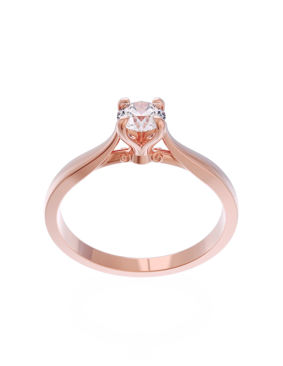 Anillo de Compromiso Eternidad de Oro 14k Zirconia Z8542-4