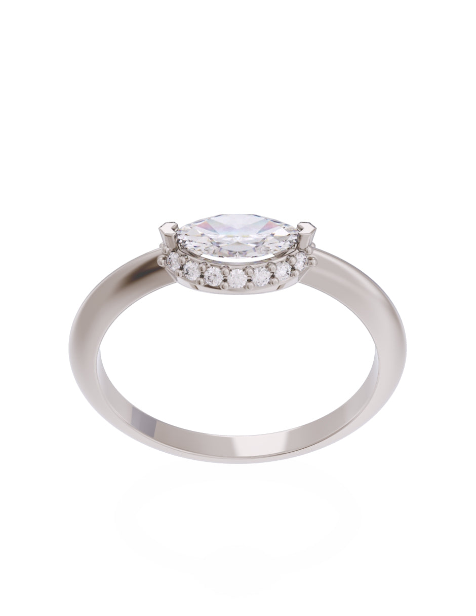 Anillo de Compromiso Eternidad de Oro 14k Zirconia Z8544-4