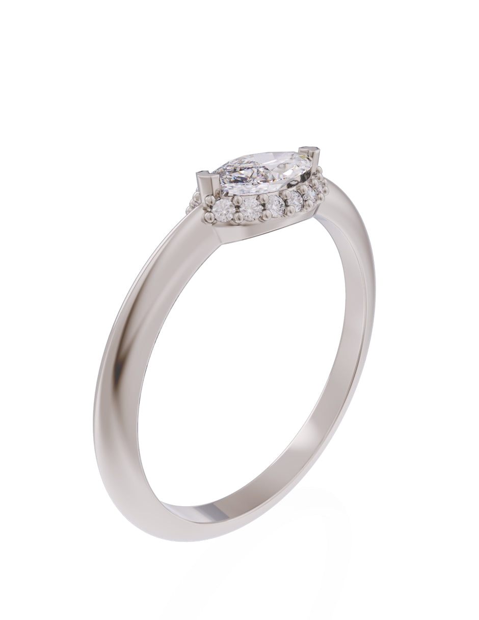 Anillo de Compromiso Eternidad de Oro 14k Zirconia Z8544-5