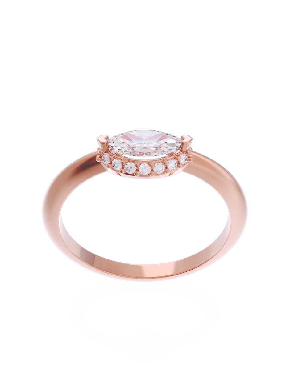 Anillo de Compromiso Eternidad de Oro 14k Zirconia Z8544-7