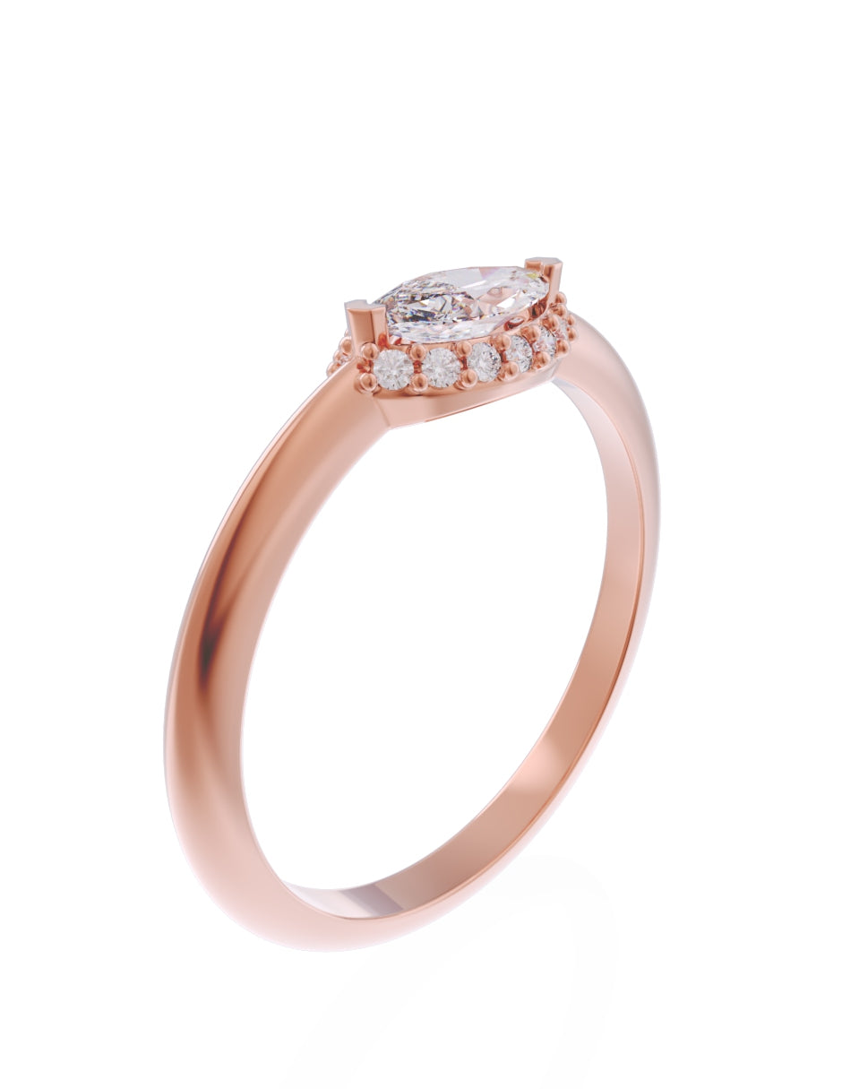 Anillo de Compromiso Eternidad de Oro 14k Zirconia Z8544-8
