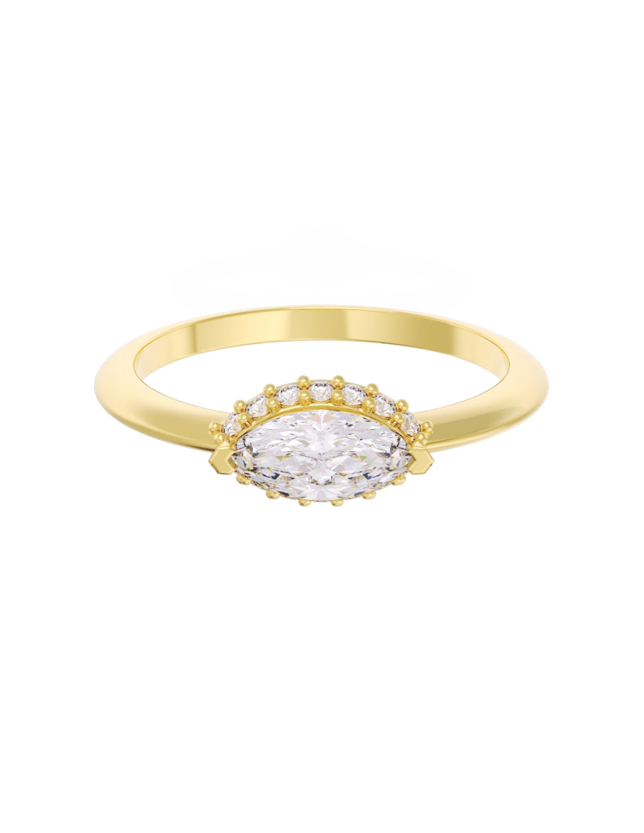 Anillo de Compromiso Eternidad de Oro 14k Zirconia Z8544