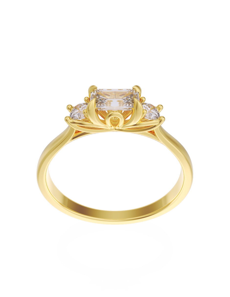 Anillo de Compromiso Eternidad de Oro 14k Zirconia Z8545-1