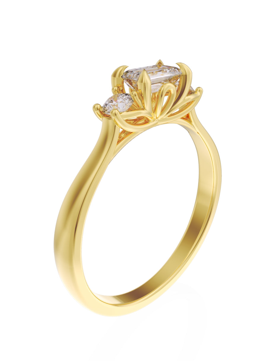 Anillo de Compromiso Eternidad de Oro 14k Zirconia Z8545-2