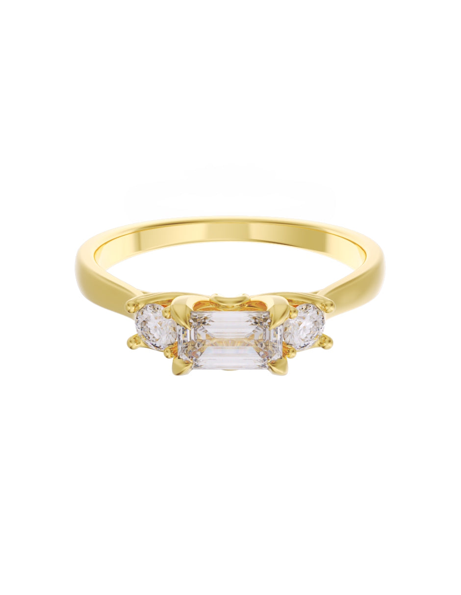 Anillo de Compromiso Eternidad de Oro 14k Zirconia Z8545