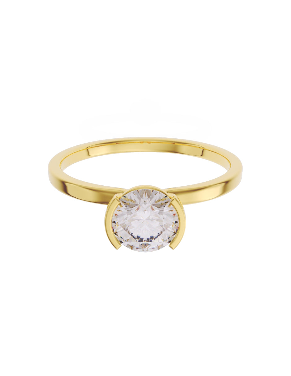 Anillo de Compromiso Eternidad de Oro 14k Zirconia Z8546
