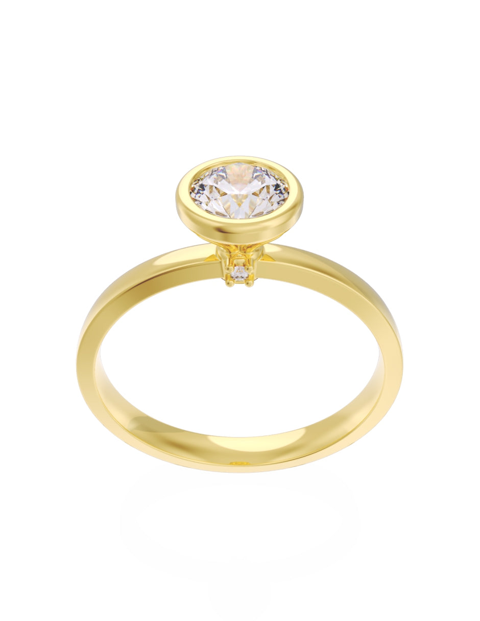 Anillo de Compromiso Eternidad de Oro 14k Zirconia Z8547-1