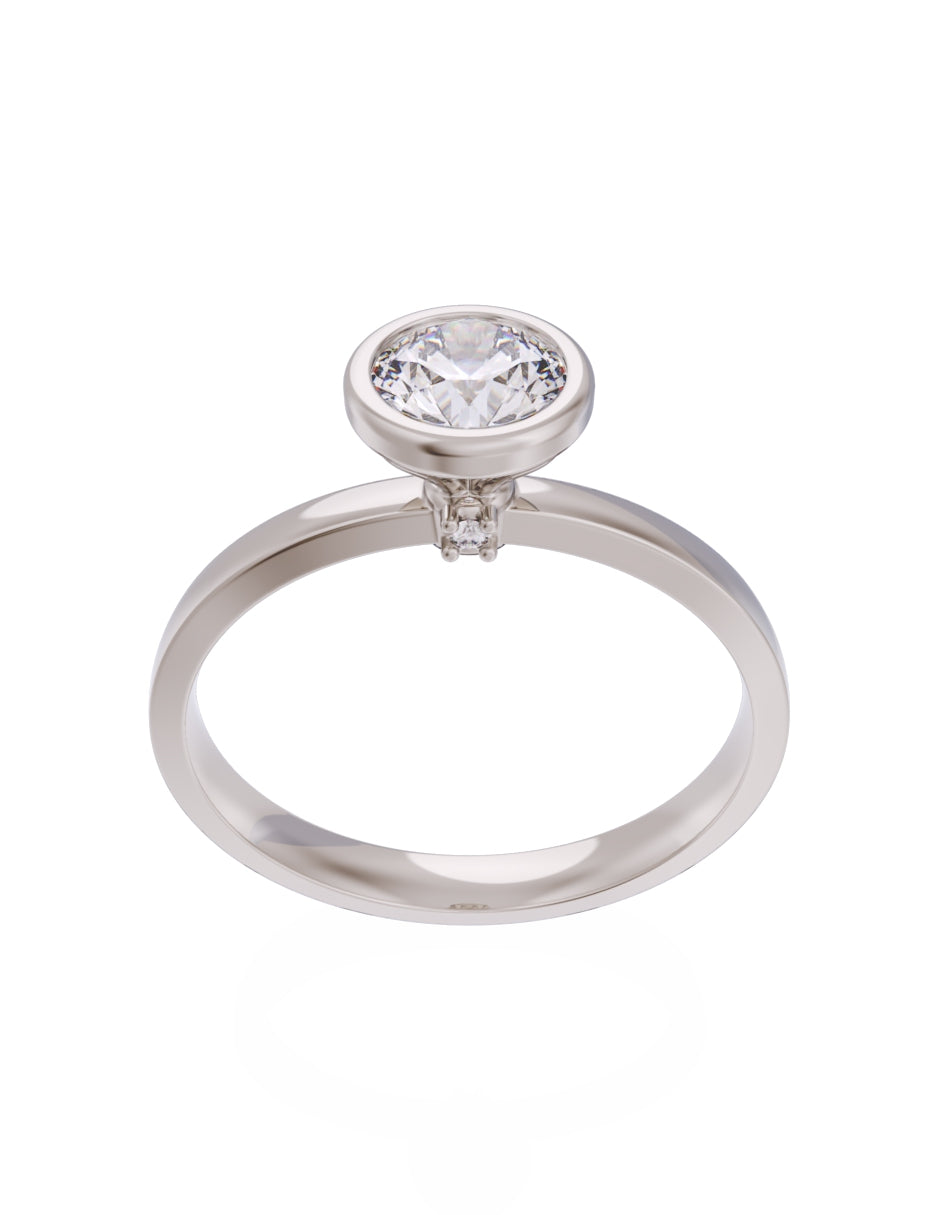 Anillo de Compromiso Eternidad de Oro 14k Zirconia Z8547-4
