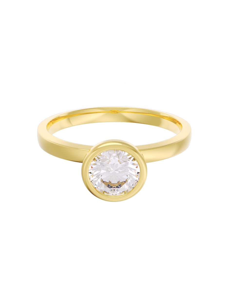 Anillo de Compromiso Eternidad de Oro 14k Zirconia Z8547