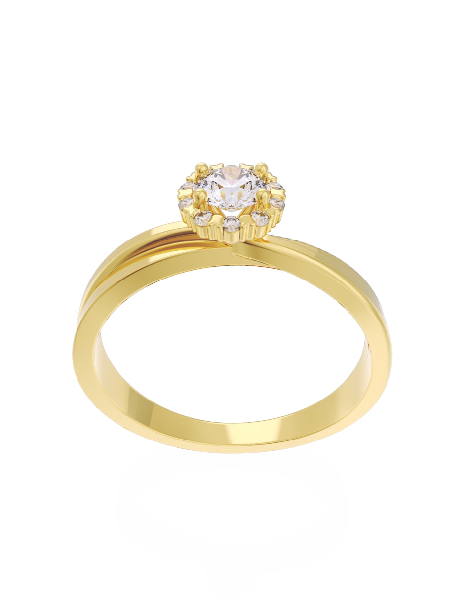 Anillo de Compromiso Eternidad de Oro 14k Zirconia Z8548-1