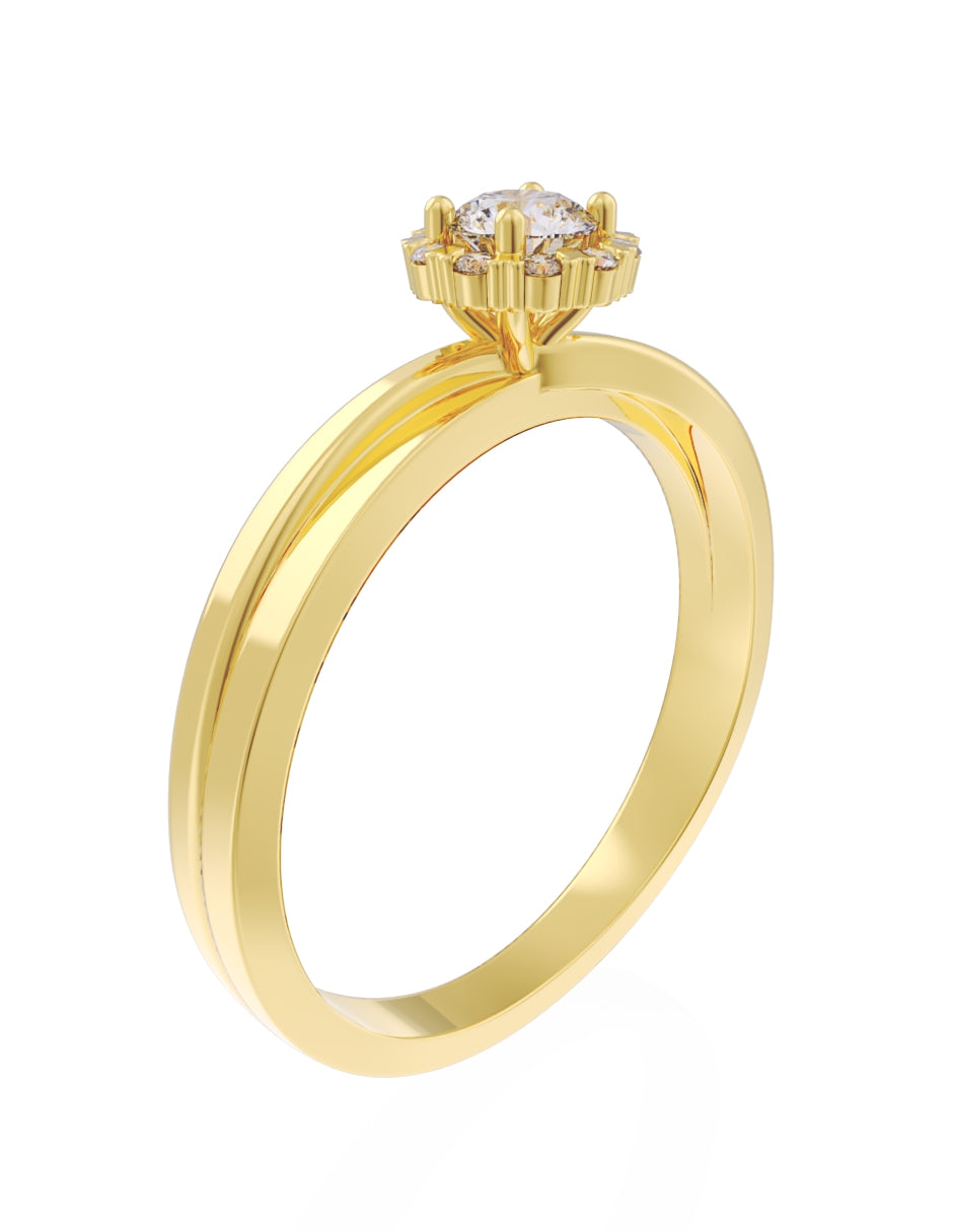 Anillo de Compromiso Eternidad de Oro 14k Zirconia Z8548-2