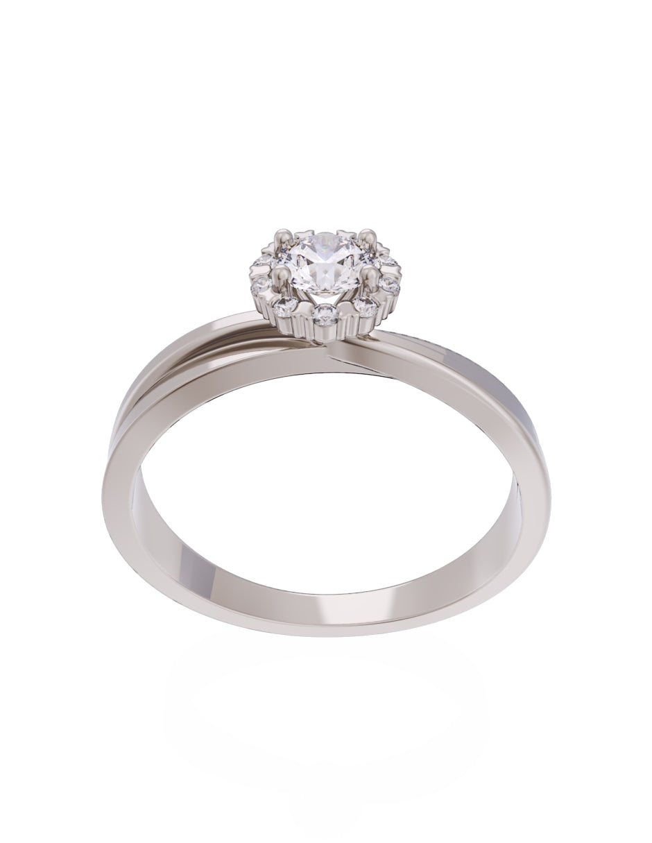 Anillo de Compromiso Eternidad de Oro 14k Zirconia Z8548-4