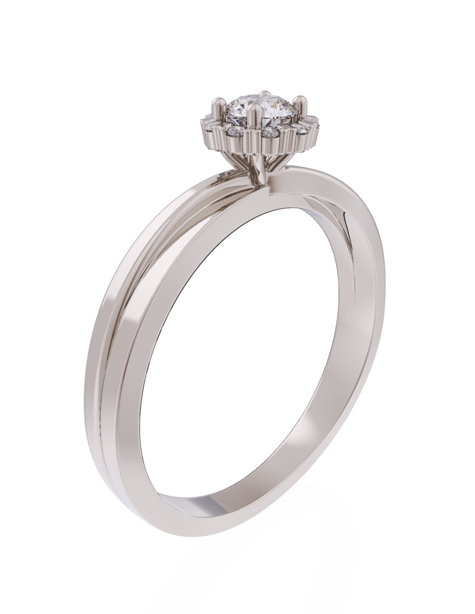 Anillo de Compromiso Eternidad de Oro 14k Zirconia Z8548-5