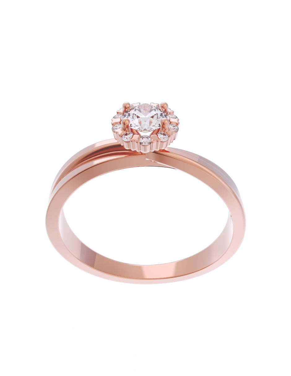 Anillo de Compromiso Eternidad de Oro 14k Zirconia Z8548-7