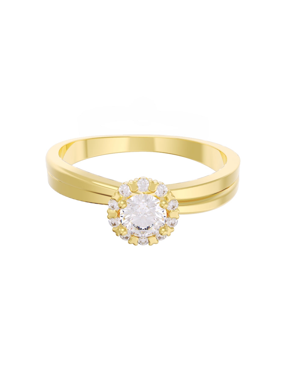 Anillo de Compromiso Eternidad de Oro 14k Zirconia Z8548