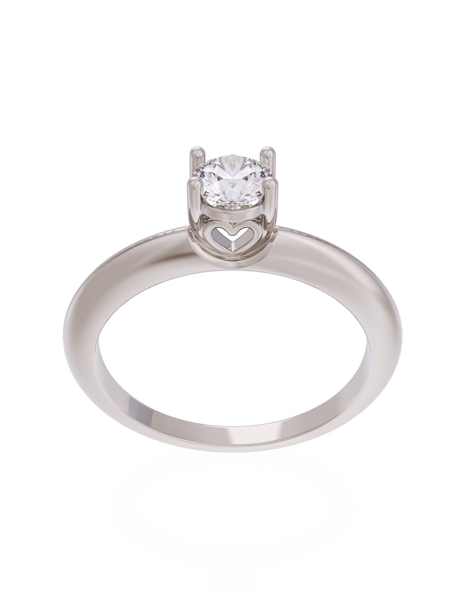 Anillo de Compromiso Eternidad de Oro 14k Zirconia Z8549-4