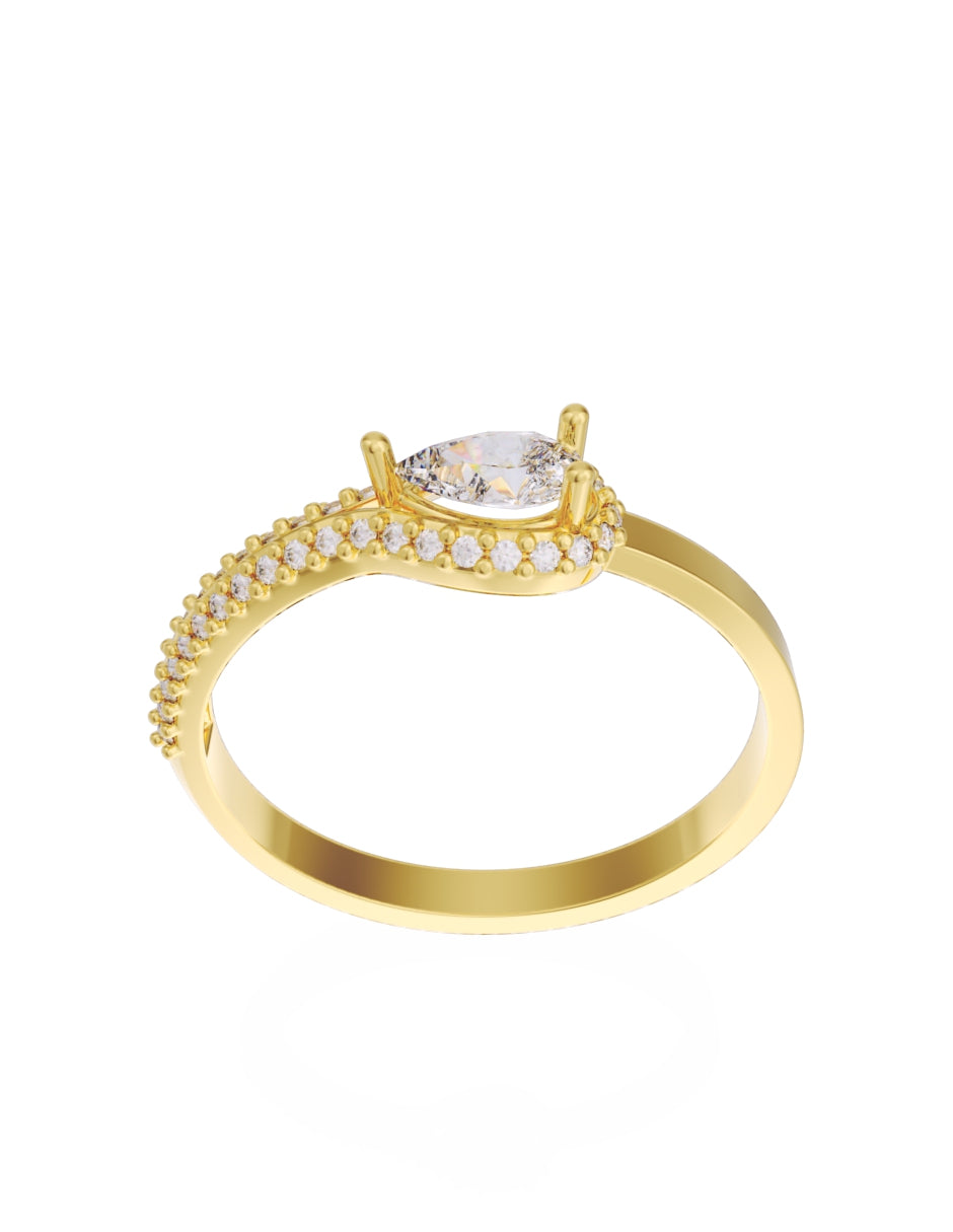 Anillo de Compromiso Eternidad de Oro 14k Zirconia Z8550-1