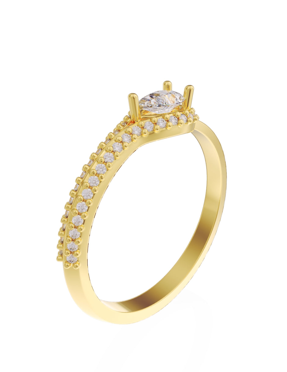 Anillo de Compromiso Eternidad de Oro 14k Zirconia Z8550-2