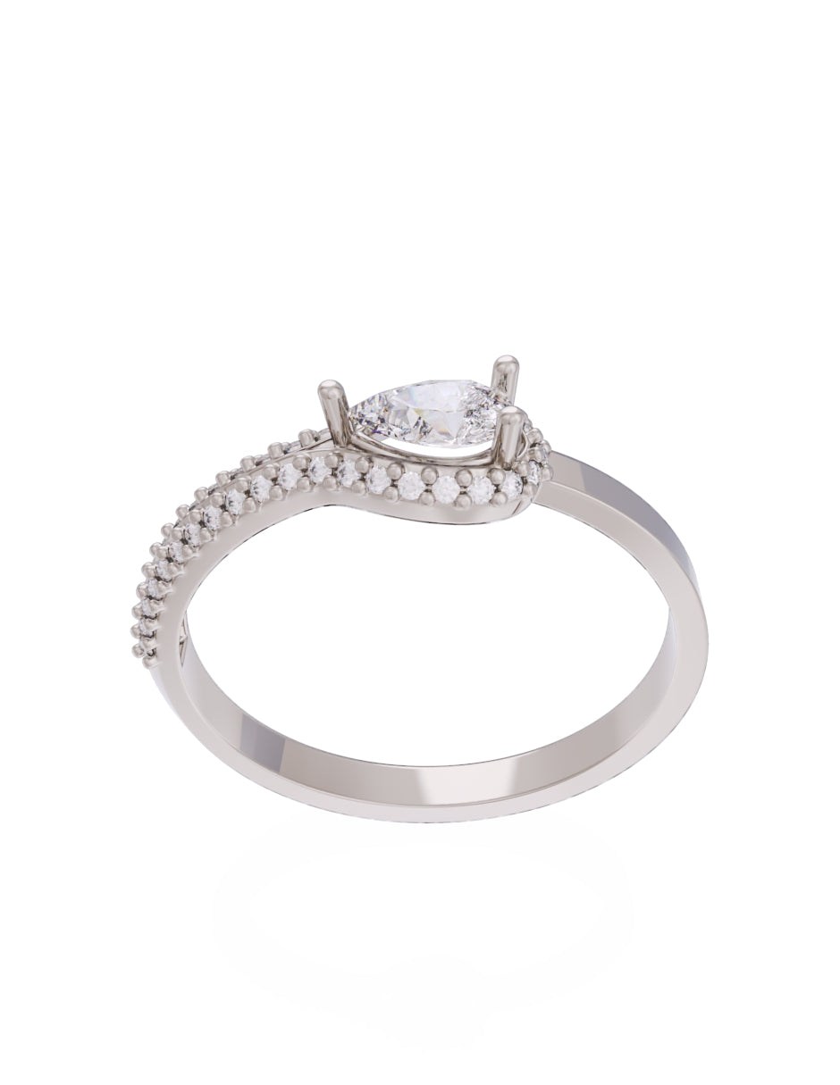 Anillo de Compromiso Eternidad de Oro 14k Zirconia Z8550-4
