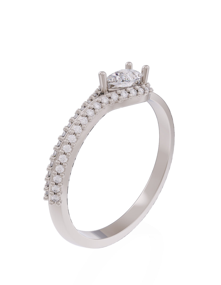 Anillo de Compromiso Eternidad de Oro 14k Zirconia Z8550-5
