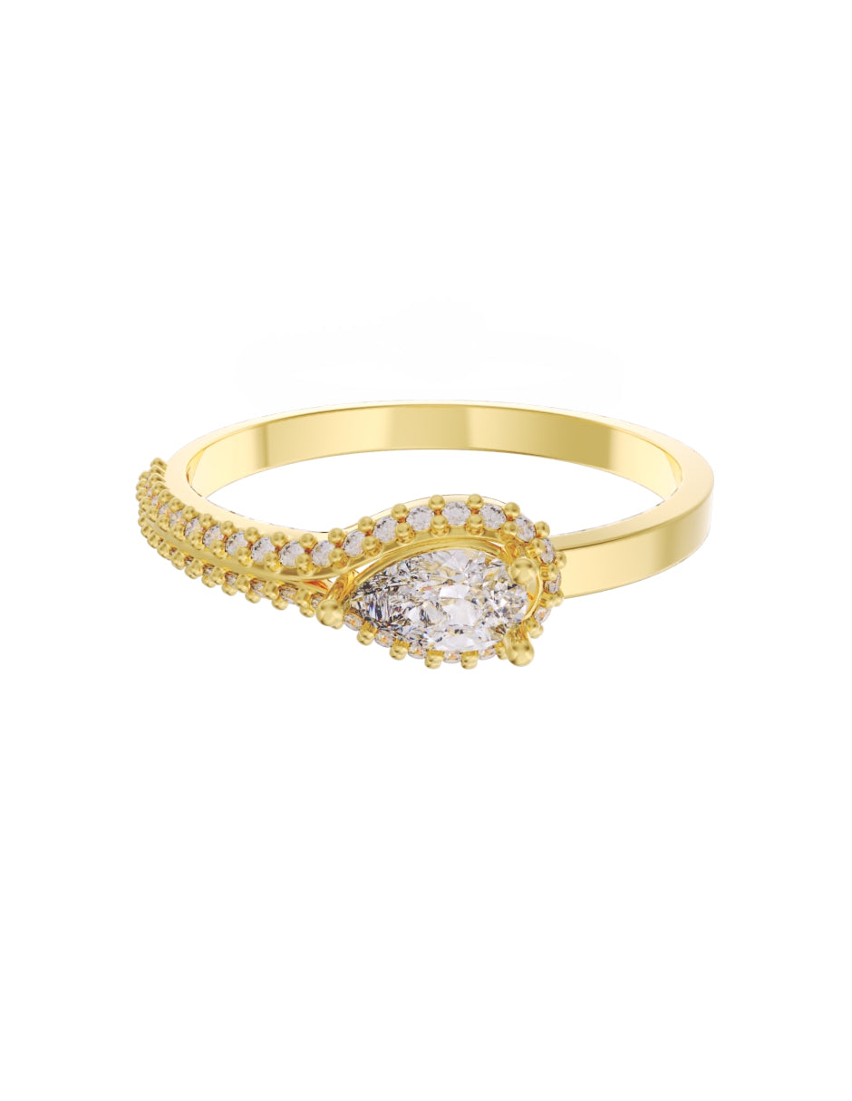 Anillo de Compromiso Eternidad de Oro 14k Zirconia Z8550