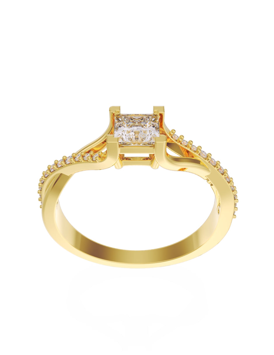 Anillo de Compromiso Eternidad de Oro 14k Zirconia Z8551-1