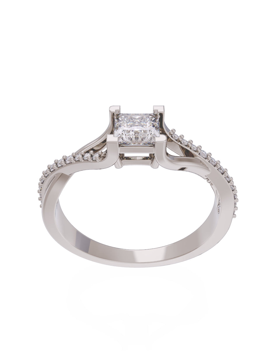 Anillo de Compromiso Eternidad de Oro 14k Zirconia Z8551-4