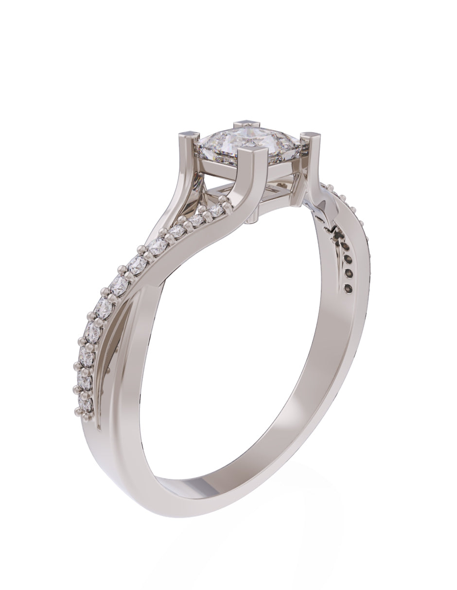 Anillo de Compromiso Eternidad de Oro 14k Zirconia Z8551-5