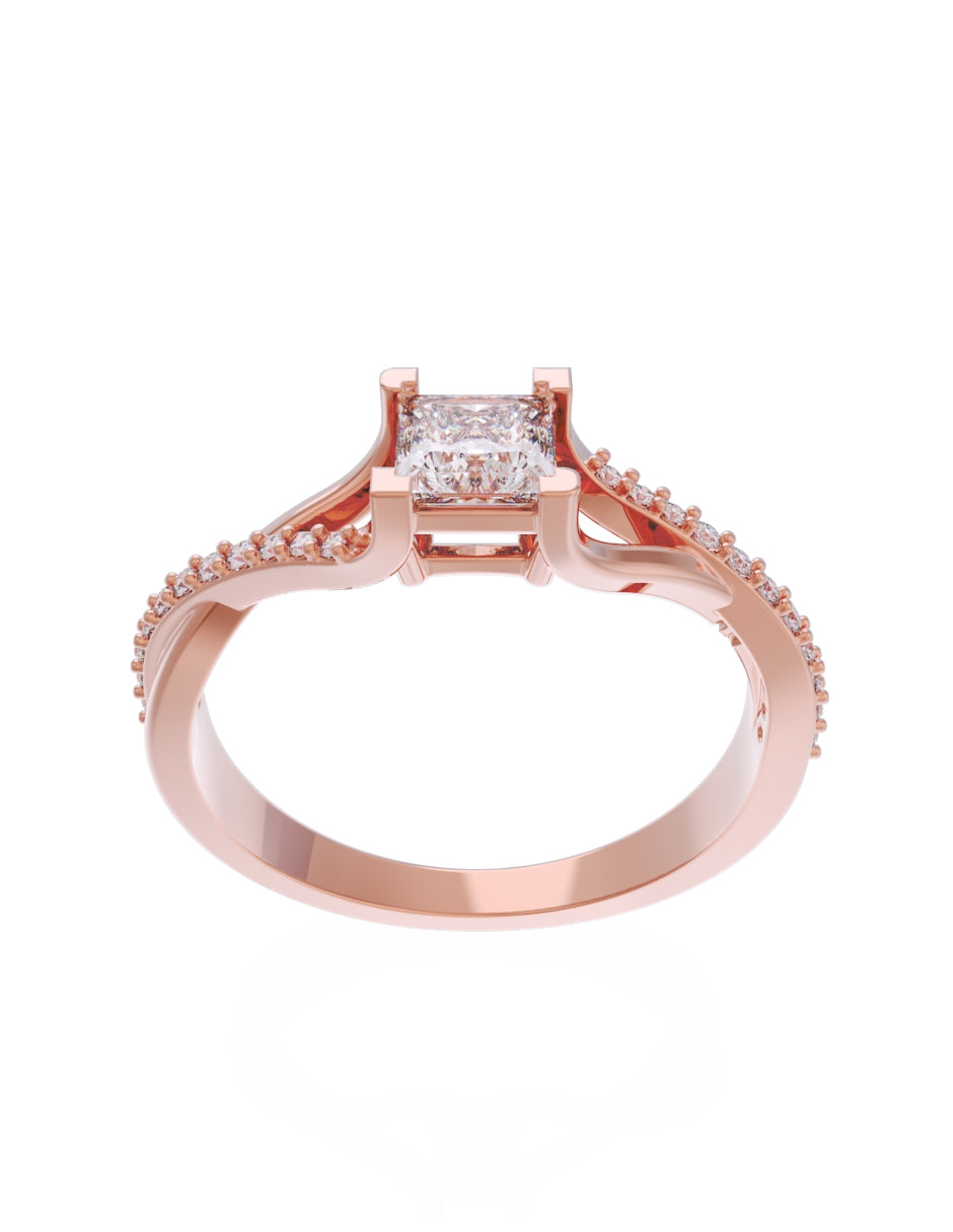 Anillo de Compromiso Eternidad de Oro 14k Zirconia Z8551-7