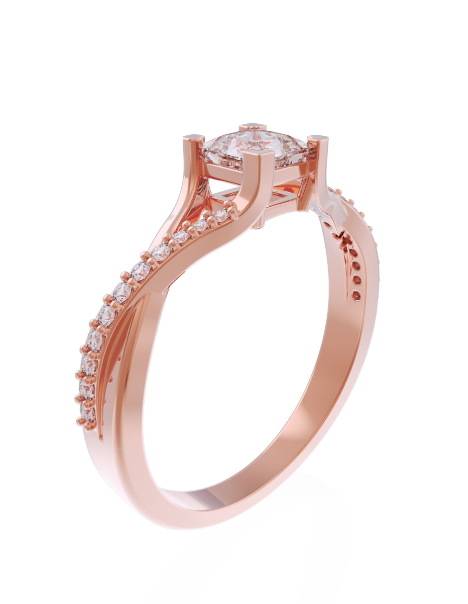 Anillo de Compromiso Eternidad de Oro 14k Zirconia Z8551-8