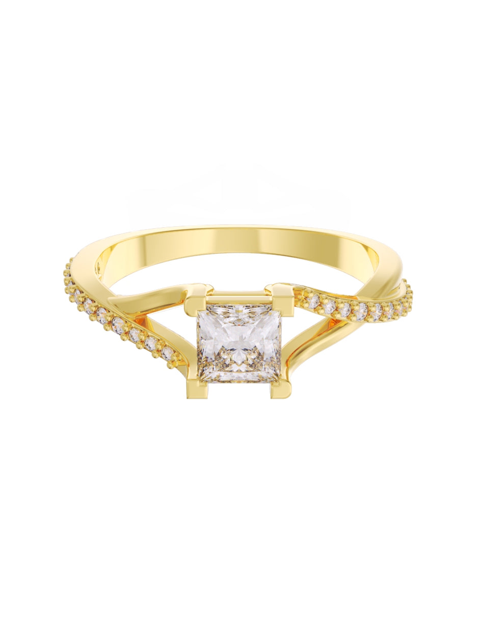 Anillo de Compromiso Eternidad de Oro 14k Zirconia Z8551