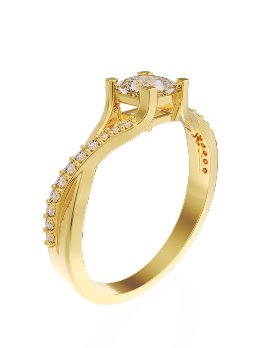 Anillo de Compromiso Eternidad de Oro 14k Zirconia Z8551-2