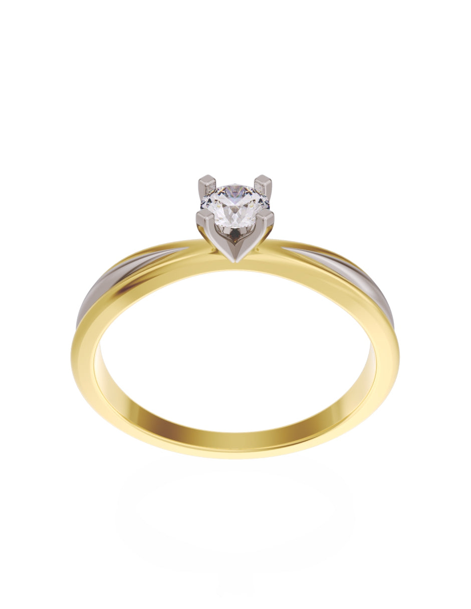 Anillo de Compromiso Eternidad de Oro 14k Zirconia Z8554-1