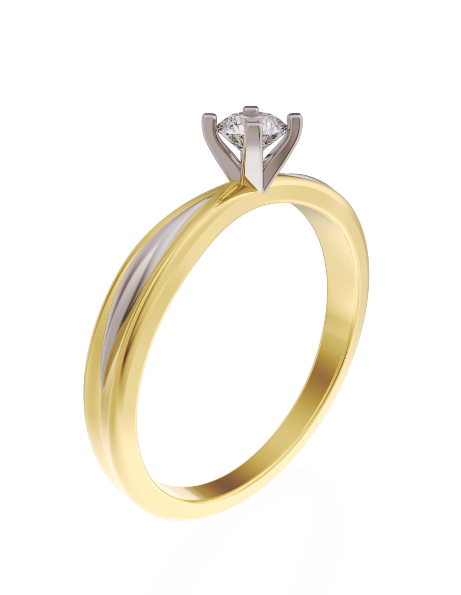 Anillo de Compromiso Eternidad de Oro 14k Zirconia Z8554-2