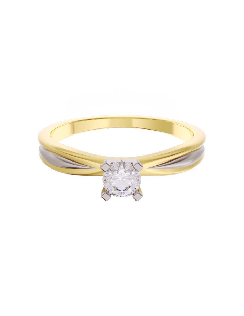 Anillo de Compromiso Eternidad de Oro 14k Zirconia Z8554