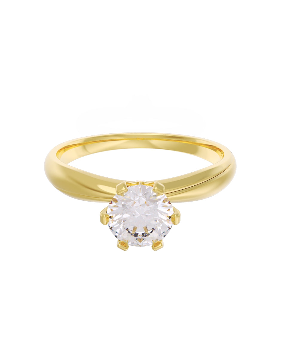 Anillo de Compromiso Eternidad de Oro 14k Zirconia Z8555