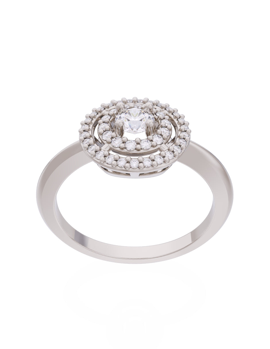 Anillo de Compromiso Eternidad de Oro 14k Zirconia Z8560-4