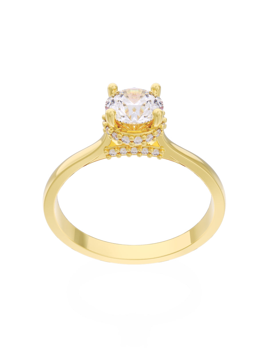 Anillo de Compromiso Eternidad de Oro 14k Zirconia Z8562-1
