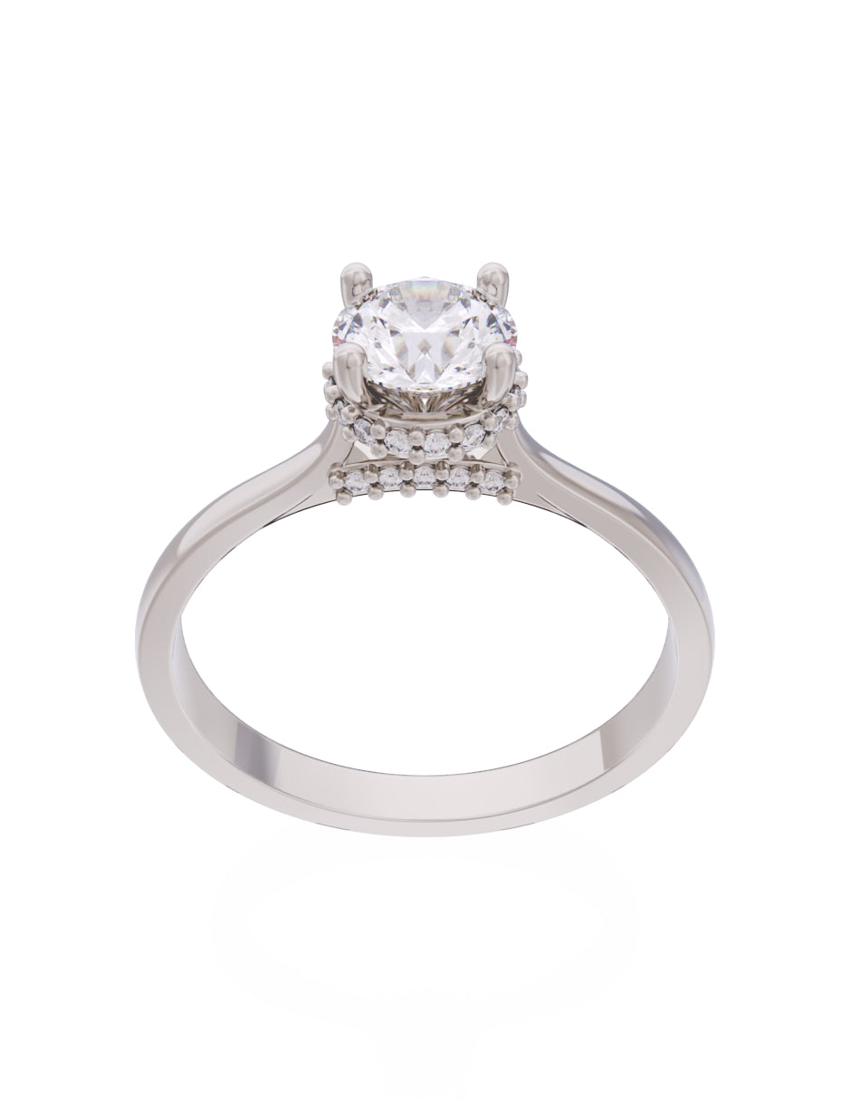 Anillo de Compromiso Eternidad de Oro 14k Zirconia Z8562-4