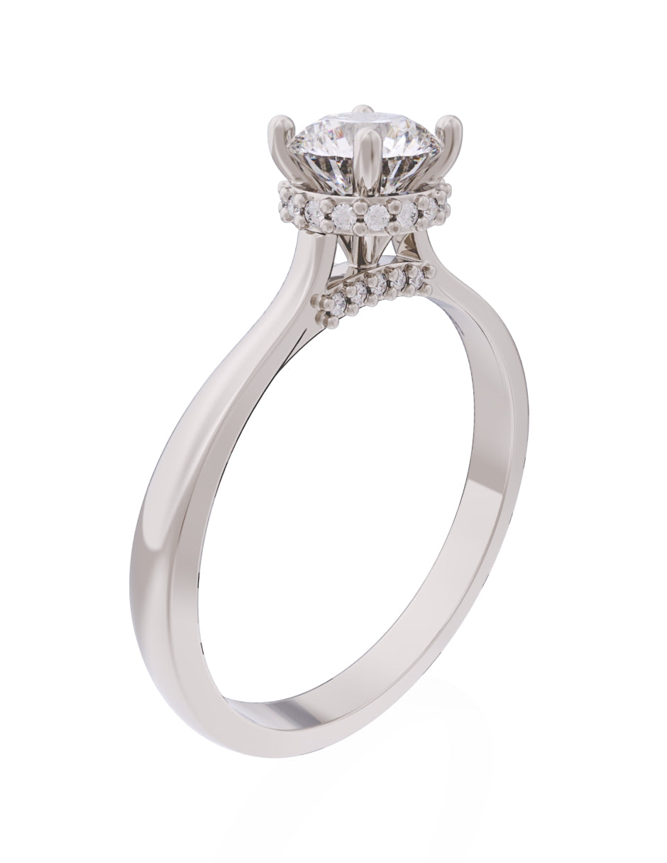 Anillo de Compromiso Eternidad de Oro 14k Zirconia Z8562-5
