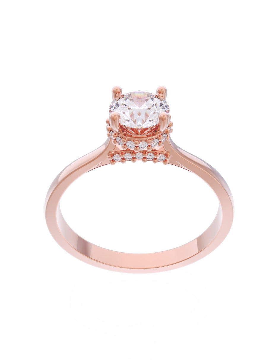 Anillo de Compromiso Eternidad de Oro 14k Zirconia Z8562-7
