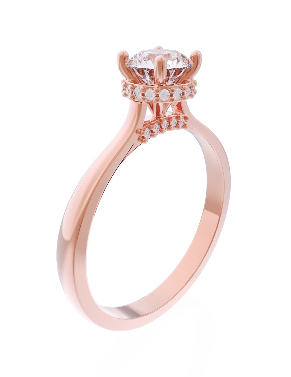 Anillo de Compromiso Eternidad de Oro 14k Zirconia Z8562-8